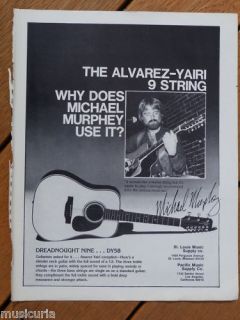 retro magazine advert 1983 ALVAREZ YAIRI 9 string DY58