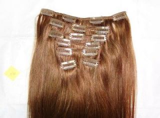   chestnut brown new 7PS Clip in 100% remy human hair Extention 20 NEW