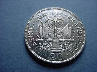 Haiti 20 Centimes 1907 Proof / Proof Like Scarce Type