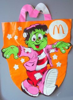 Vintage McDonalds halloween candy trick or treat monster bag Never 