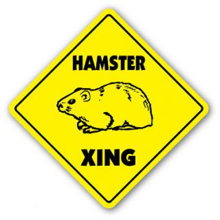 HAMSTER CROSSING Sign new caution xing cage gift pet animal rodent kid 
