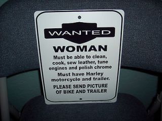     *Wanted Woman* Humor bathroom garage MAN CAVE, Restaurant, Harley