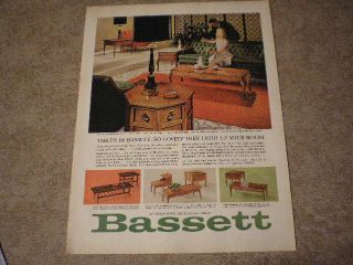 1964 Bassett Furniture Vintage Ad So Lovely They Light Up Your Room
