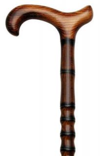   GERMAN SCORCHED WOOD JAMBIS WOODEN WALKING CANE STICK CANES 36 LONG