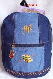 HARRY POTTER HOGWART SMALL BLUE DENIM BACKPACK BOOK BAG NEW NWT