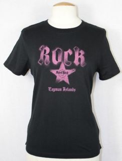 Womens Authentic Hard Rock Cafe Rock Star Cayman Islands Black T Shirt 