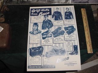   BUCO SALES POSTER, JACKETS, GLOVES INDIAN HARLEY Christmas Presents