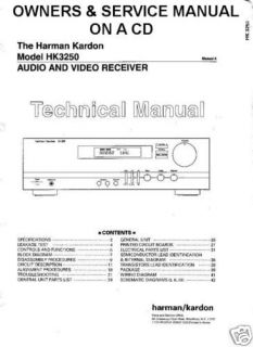 Harman Kardon HK3250 Receiver Owners & Service Manual
