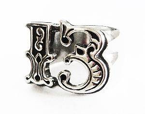 BIKER OUTLAW MOTORCYCLE GOOD LUCKY 13 PEWTER RING #9!