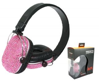 satzuma diamante pink headphones bling beats brand new from canada