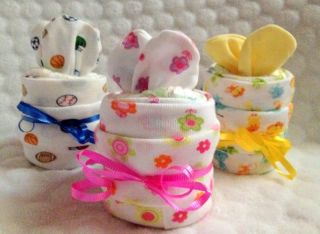Onesie, Diaper, Baby Hat & Mittens Cupcake Cute Shower Gift or 