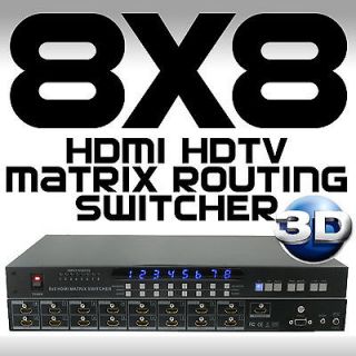 8x8 88 HDMI HDTV MATRIX ROUTING SWITCHER SELECTOR 3D EDID MANAGED New 
