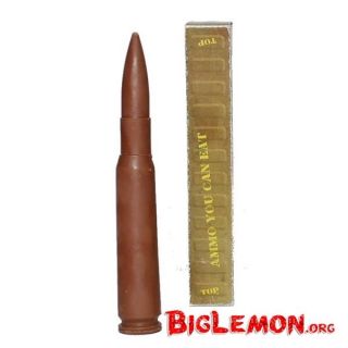   Ammo   Belgian Chocolate .50 Cal BMG Browning Bullet, edible 50cal