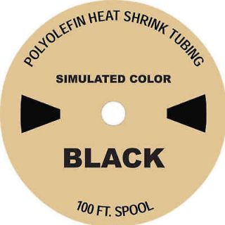 100 FT. BLACK 3/8 / 9mm Polyolefin 2:1 Heat Shrink Tubing