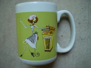 Lady Cooking At Stove Large Coffee Mug Cup NWT