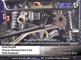 AXIAL WRAITH CHASSIS MOUNTED SERVO KIT W/ PANHARD * RC ROCK CRAWLER 