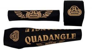 SE Black Quadangle BMX Padset w/ Gold Logos NEW!