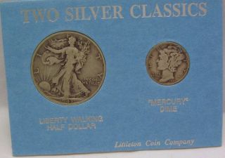   Liberty Walking Half Dollar and 1941 Mercury Dime Littleton Coin Set