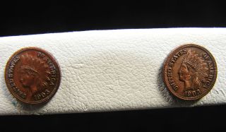 Vintage 3/8 Mini Indian Head Copper Penny Coin Stud Earrings