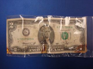 1976 Circulated Two Dollar Bill Jefferson