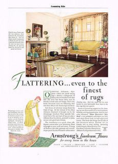 1924 AD Armstrong Linoleum Floors flatter​ing to the finest of rugs 