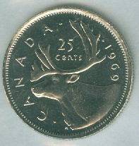 1969 PL Proof Like Quarter 25 Cent 69 Canada Canadia​n BU Coin UNC