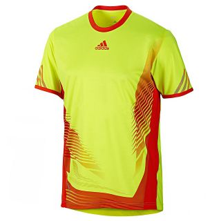 Adidas AdiZero Mens Yellow ClimaCool Formotion Tennis Top Crew Neck T 