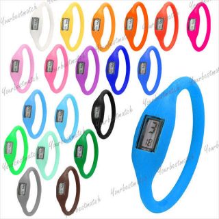 20Colors New Fashion Silicone Rubber Nagative Sport Wristwatch Unisex 