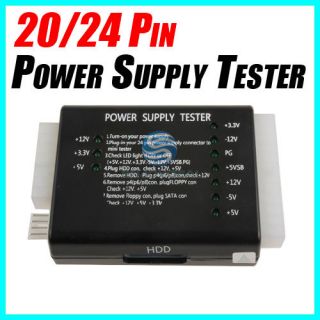   /24 Pin connector LCD PSU ATX HD SATA Computer PC Power Supply Tester