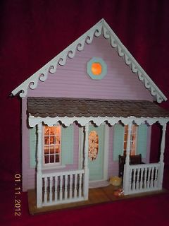 Handmade Wooden Doll house   Victorian Farmhouse Alpine Style 