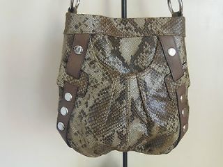 Makowsky NEW Snake Embossed Leather Convertible Crossbody Bag 