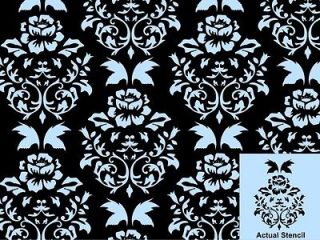 ROSE DAMASK REPEATING WALL STENCIL, PAINTING STENCIL, RAISED DESIGN 