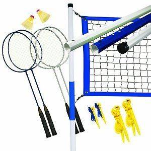   PLAYER RECREATIONAL BADMINTON SET NET AND POSTS INCLUDED