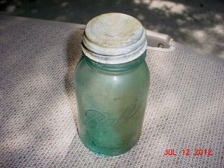 BALL PERFECT MASON JAR WITH LID #7 ON BOTTOM APPROX 7 inches tall 