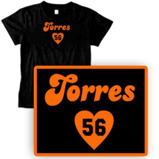 ANDRES heart TORRES Womens SF Giants T SHIRT all sizes