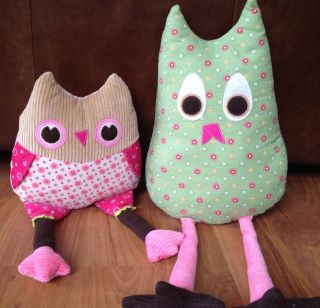 Pottery Barn Kids Plush Owl Penny & Joy Stuffed Toys/Pillows (Girls 