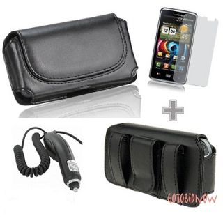   LG Spectrum LEATHER PROTECTIVE POUCH CASE+CAR CHARGER+SCREEN SHIELD