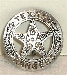 Texas Ranger COA Cowboy Old West Police Badge Sheriff