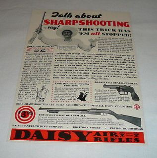 1934 DAISY bb gun ad page ~ BUCK JONES Talk About Sharpshooting