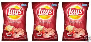 LAYS KETCHUP POTATO CHIPS 3 BAGS & 2010 CANADA PENNY!!