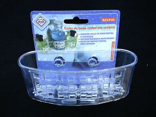  Transparent Shelf in Bath for Hygienic Accessories. On 2 Suckers