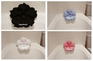 Inflatable Spa Pillow Towelling Headrest Jacuzzi Bath Tub Bathroom 