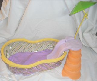 BARBIE SWIMMING POOL,WITH STEPS,SLIDE AND UMBRELLA