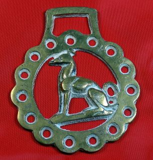 Vintage Sitting Greyhound Hound Racing Dog Horse Brass Harness Parade 