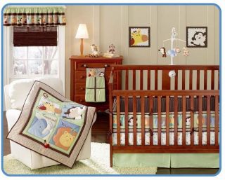   Neutral 4pcs baby Crib Bedding Set Quilt Bumper Sheet Dust Ruffle