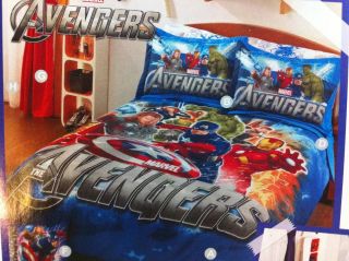   Teens Boys Blue Red The Avengers Heroes Marvel Comforter Bedding Set