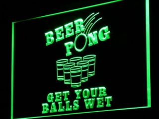 i939 g Beer Pong Get Your Balls Wet Neon Light Sign