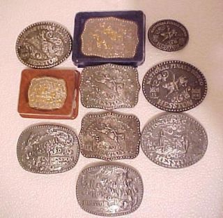 HESSTON NATIONAL FINALS RODEO NFR BELT BUCKLES 1980 90s 10 pc 
