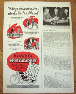 1948 Whizzer Bicycle & Bike Motor Ad