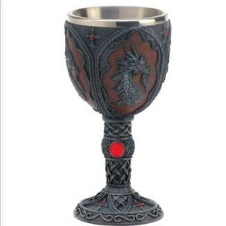 Mythical Royal DRAGON bejeweled GOBLET With Removeable Stainless 